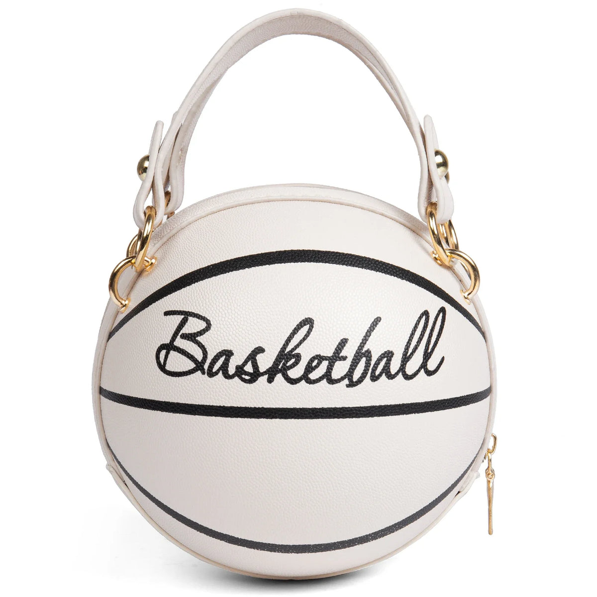 Basketball Shaped Crossbody Bag, Trendy Chain Shoulder Bag, PU Leather Top Handle Circle Purse handbags  women bag