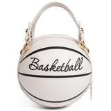 Basketball Shaped Crossbody Bag, Trendy Chain Shoulder Bag, PU Leather Top Handle Circle Purse handbags  women bag