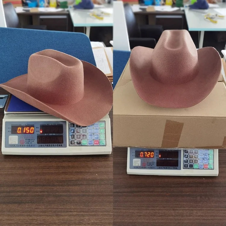 USPOP Wide Brim Wool Cowboy Hat – Unisex Felt Fedora