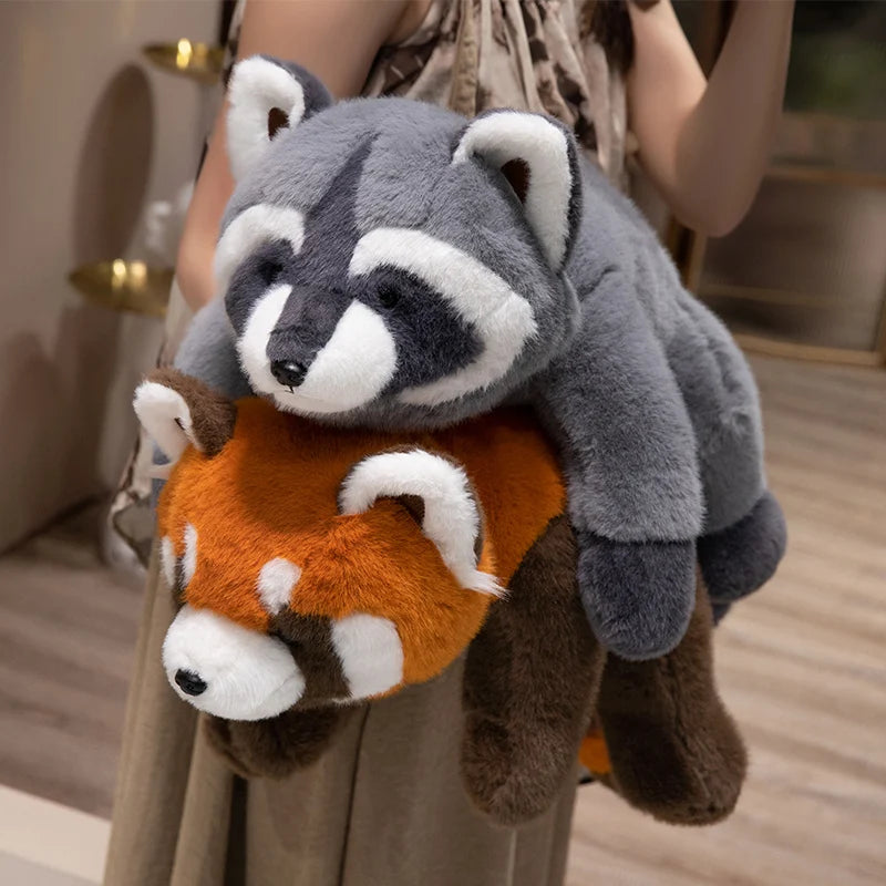 40-65cm Cute High Quality Simulation Animal Raccoon Red Panda Fox Plush Doll Pillow Home Decor For Boys And Girls Christmas Gift