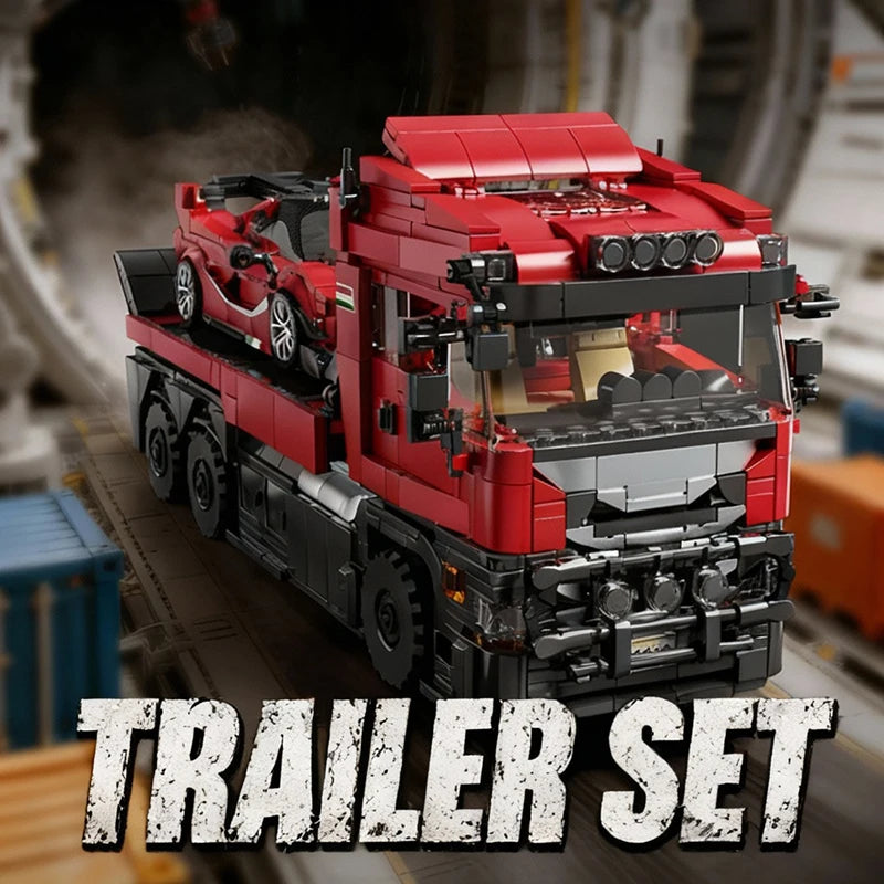 Technical Blocks Truck Sets Trailer Cars Transport Vehicle Creative MOC Building Toys Birthday Gifts Adult 1728Pcs Bricks Model