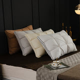 Luxury 3D Bread White Goose Down Feather Pillows for Sleeping Body Neck Protection Bed Pillows Soft Comfort 100% Cotton Cover