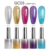 5pcs Venalisa Hema/TPO Free Cat Eye Nail Gel Polish Color Palette Kit Ultra Glitter Diamond Sparkle Soak Off UV LED Varnish Set