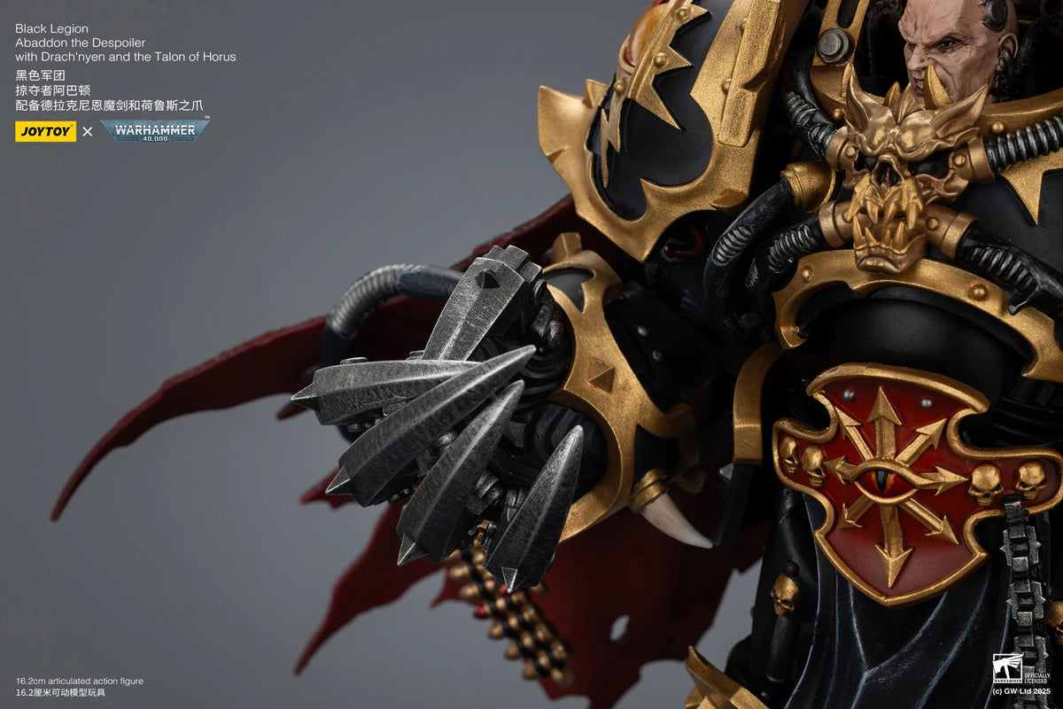 JOYTOY Warhammer 40k 1/18 Action Figures Black Legion Abaddon the Despoiler with Drach'nyen and the Talon of Horus
