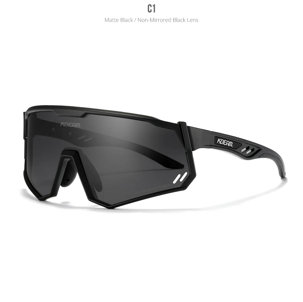 KDEAM High-End Sports Sunglasses Polarized Men's Cycling Glasses Dismountable TR90 Frame And Nose Pads Easy To Exchange