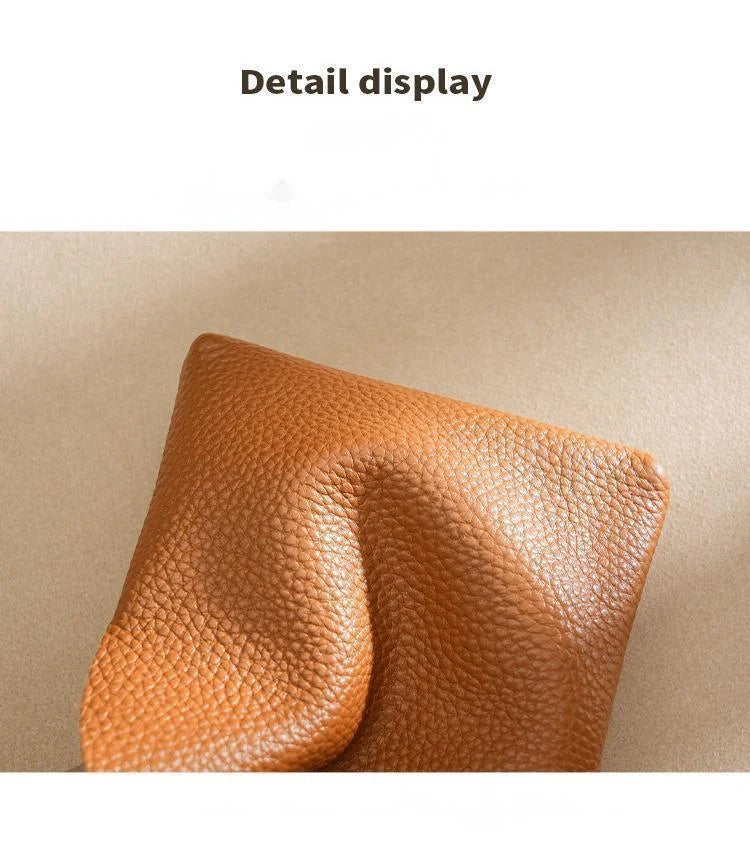 Custom Letters Fashion Women Short Wallet Genuine Leather Double Wallet Small Coin Purse Mini Credit Card Holder Key Storage Bag