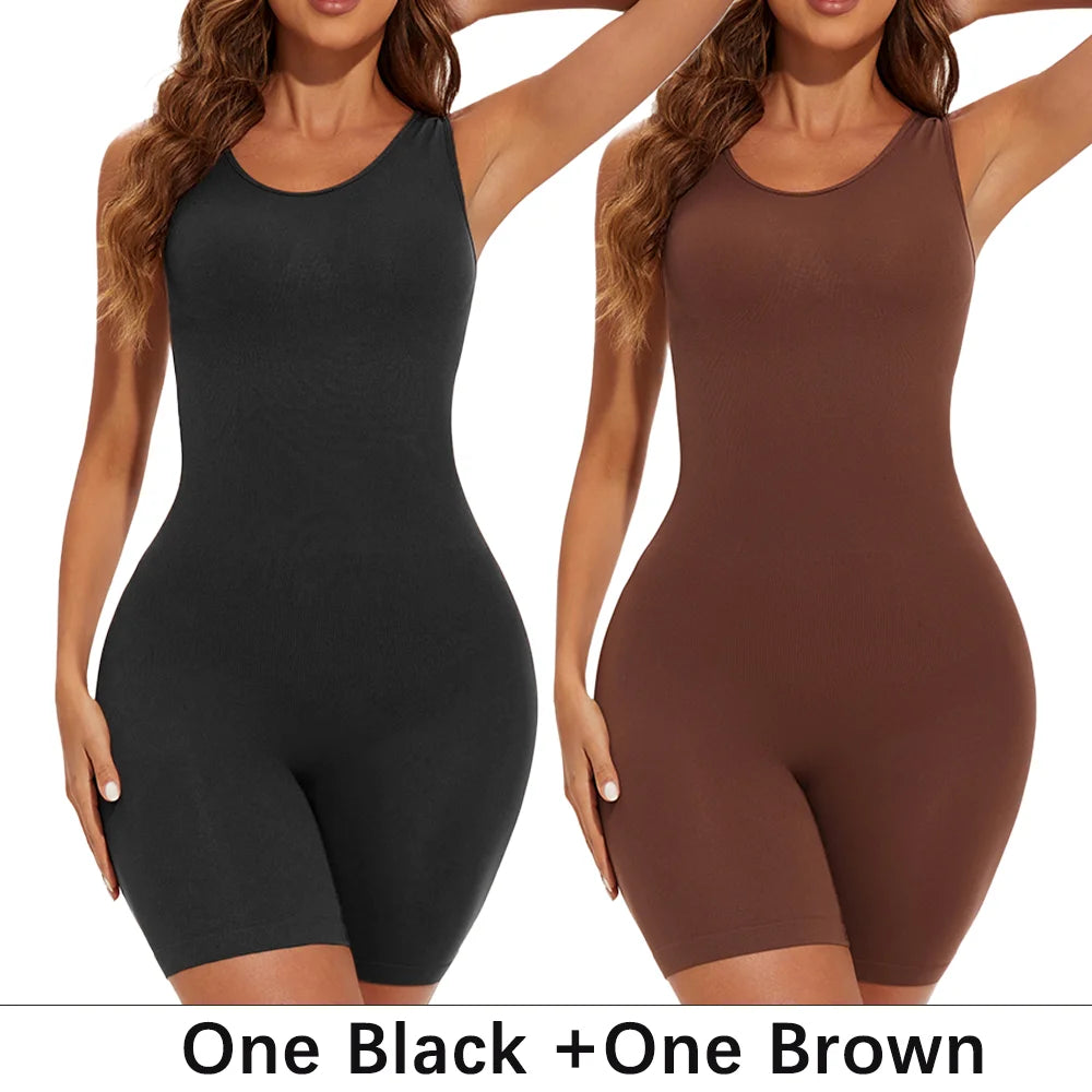 USA-Made Seamless Full Coverage Body Shaper – Firm Control Thigh Slimming Bodysuit