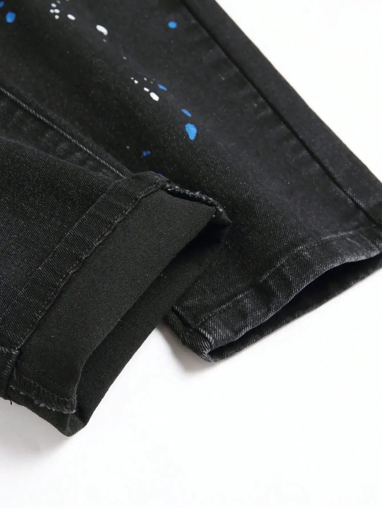 Men y2k Stretchy Skinny Denim Jeans For Men Casual pants Ripped Patchwork Hole Slim Fit Denim Hip Hop Black Straight Trousers
