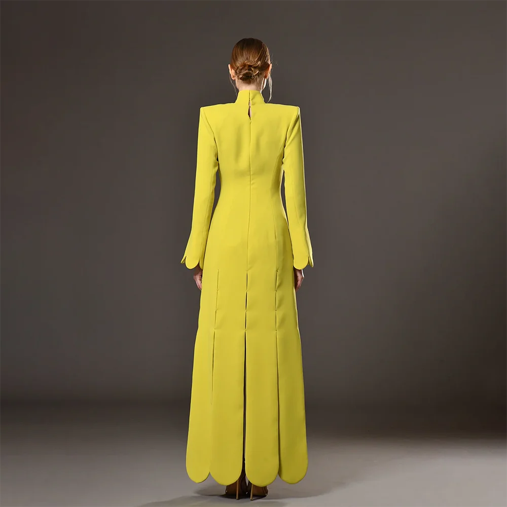 Elegant V-Neck Long Sleeve A-Line Evening Gown