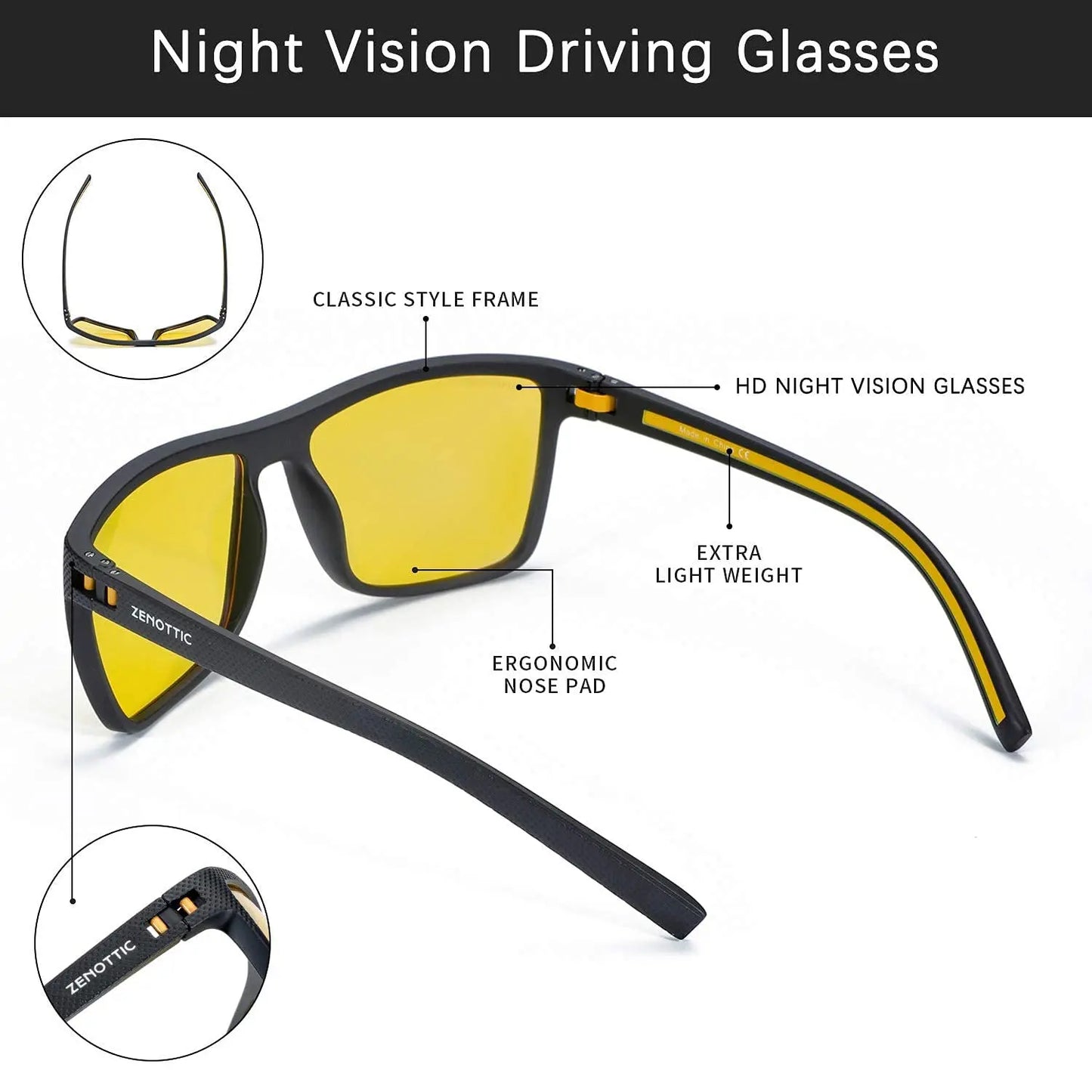 Zenottic Men's Polarized Sunglasses – UV400 TR90 Frame