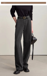 AMII Wide-Leg Warm Jeans – Winter 2025 | Women's