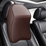 3D Nappa PU Leather Headrest Memory Foam Rest Pillow Headrest Car Neck Pillow Support for Car Pain Relief Travel Neck Support