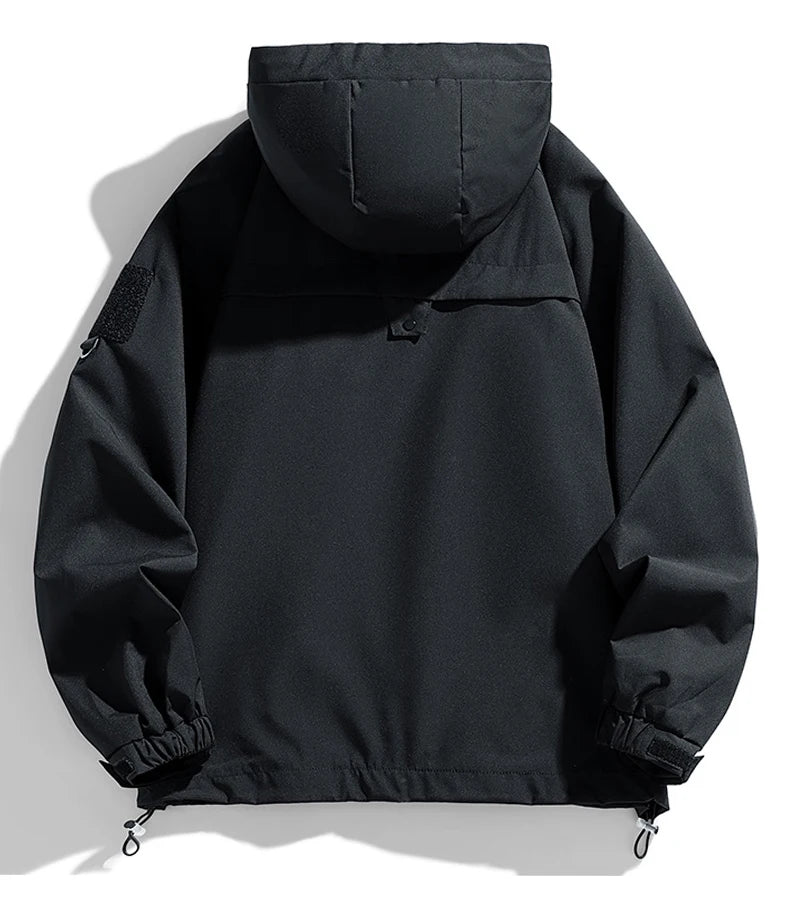 Men's Hooded Windbreaker Zip Jacket – Cargo Style