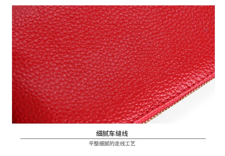 Fashion Women Genuine Leather Wristlet Clutch Bag Multifunctional Coin Purses Wallet Zipper Card Holder Money Clip Phone Bag