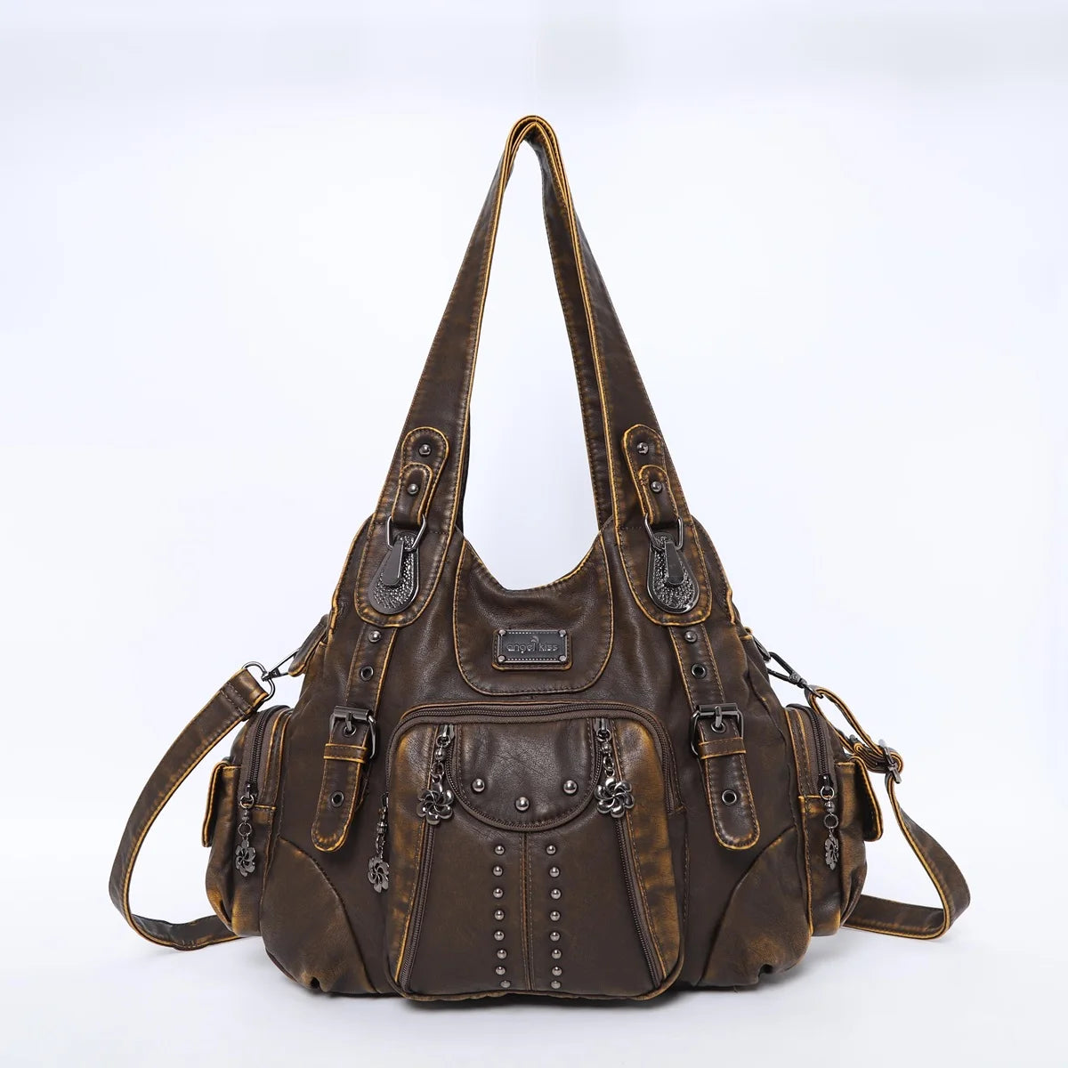 Vintage Bag Women Fashion Handbags PU Leather Shoulder Bags Female Satchel Big-capacity Shoulder Purse Bag Bolsa Feminina