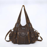 Vintage Bag Women Fashion Handbags PU Leather Shoulder Bags Female Satchel Big-capacity Shoulder Purse Bag Bolsa Feminina