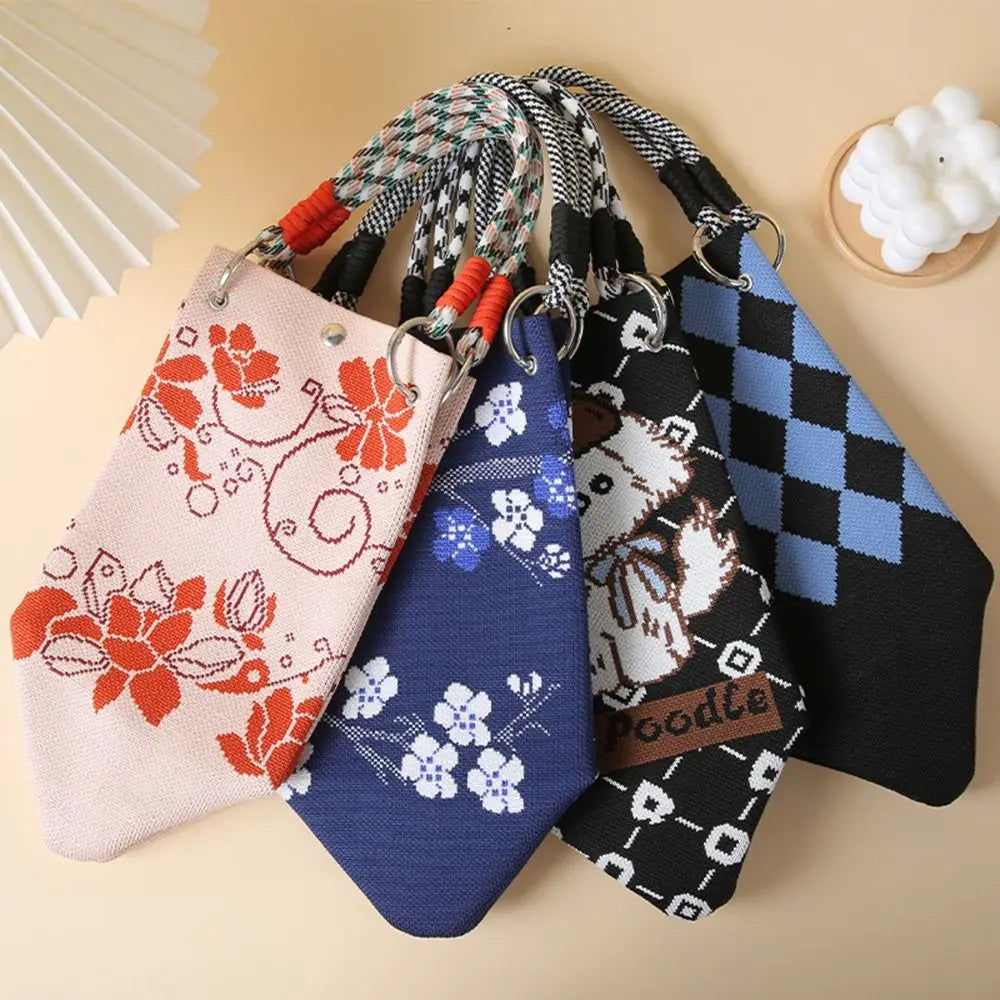 Women's Cartoon Knitted Bucket Bag