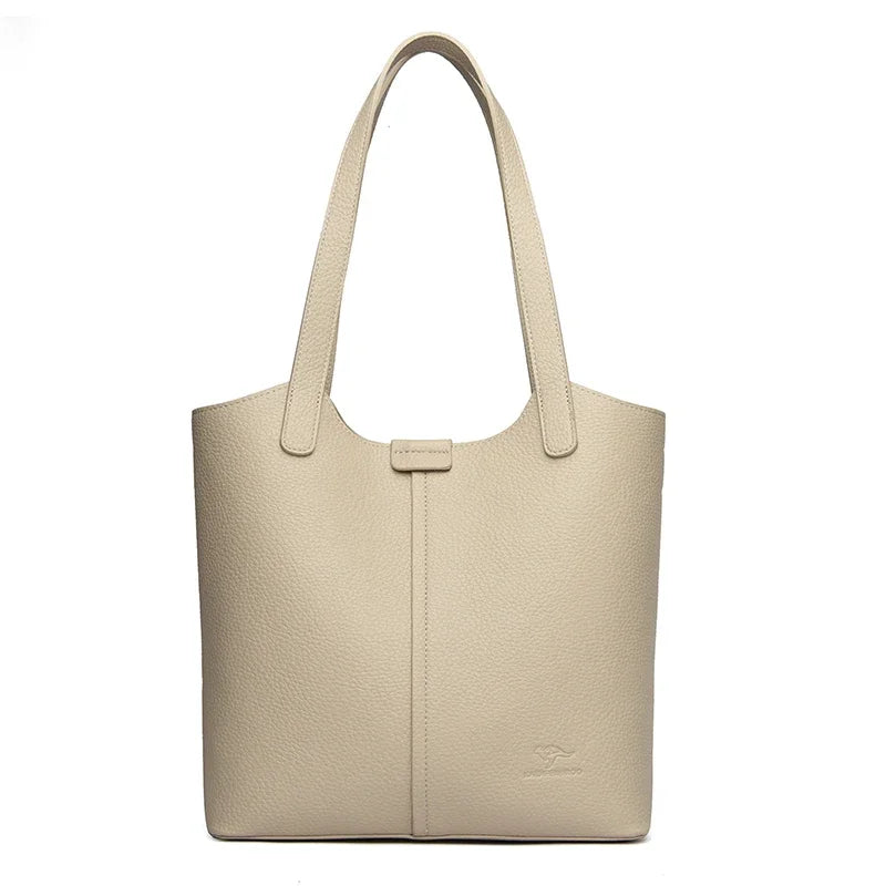 Genuine Brand High End Soft Pu Leather Shoulder Bag For Women Casual Tote Bag Female Purse Simple Design Handbag Commuting Sac