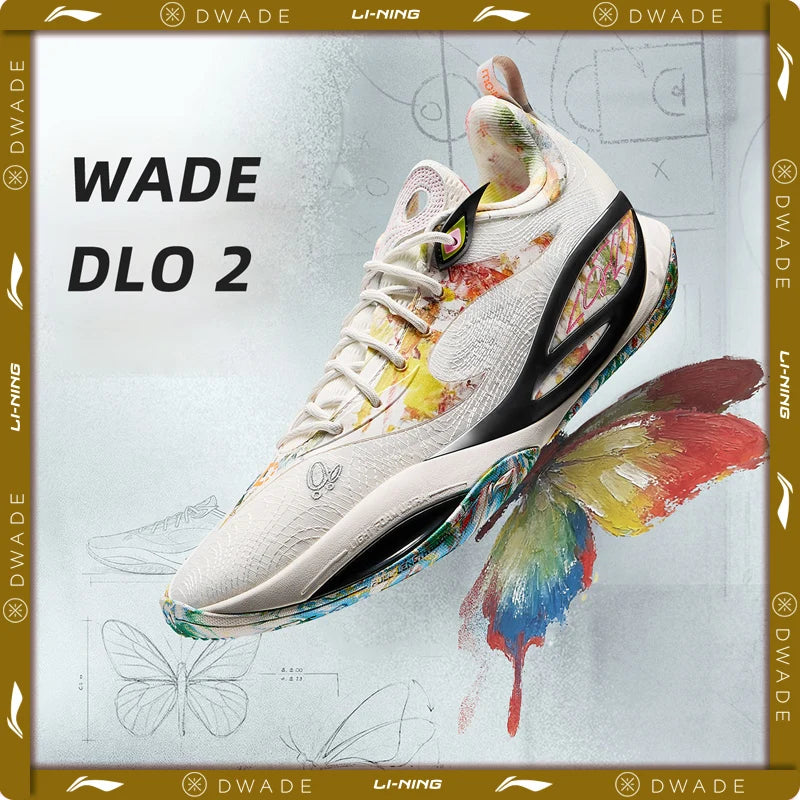 Li-Ning Men's Wade DLO 2 On Court Basketball Shoes BOOM Cushion Stable Support Lightweight LiNing Durable Sports Shoes ABPW013