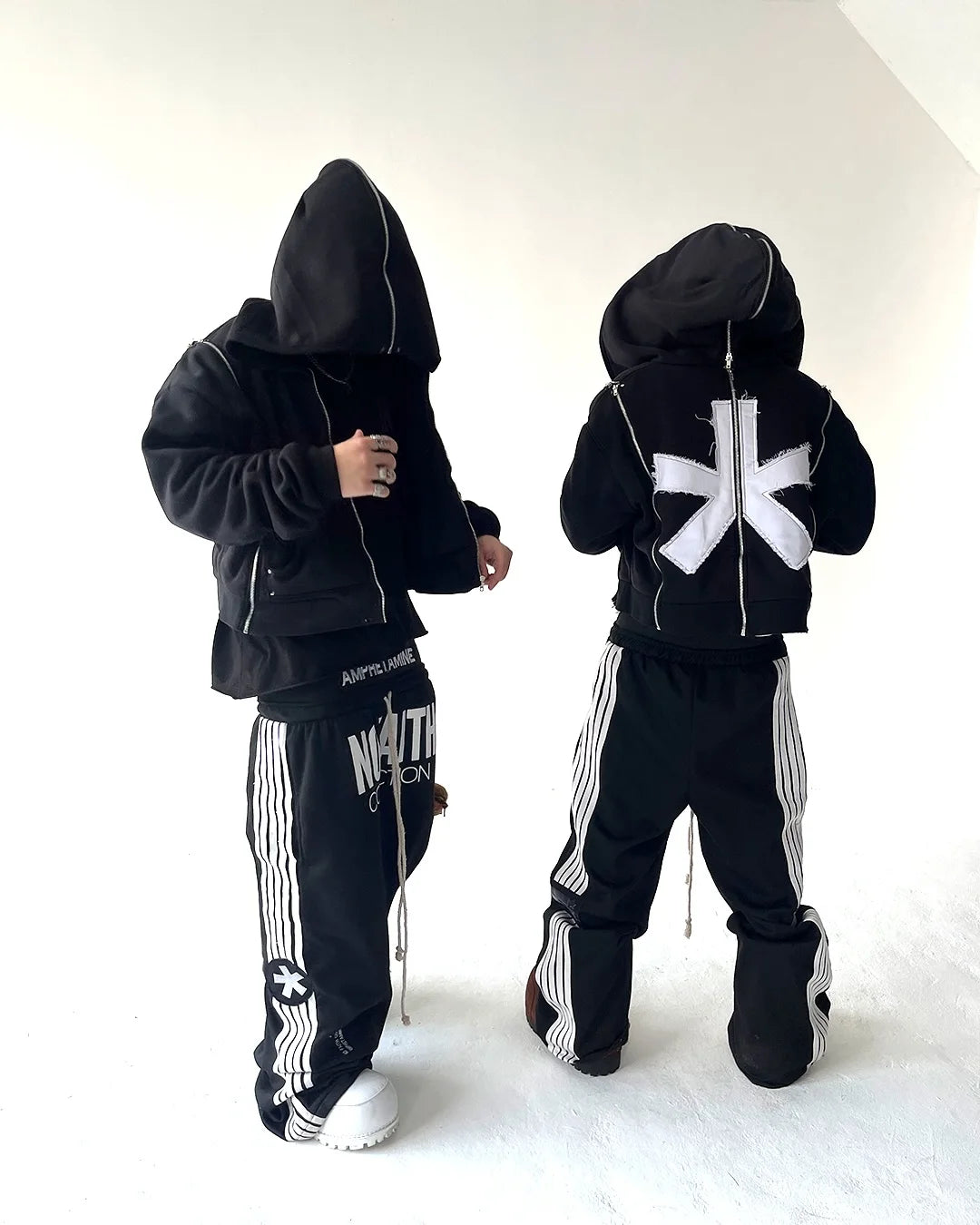 Y2K Gothic Striped Embroidered Streetwear Pants