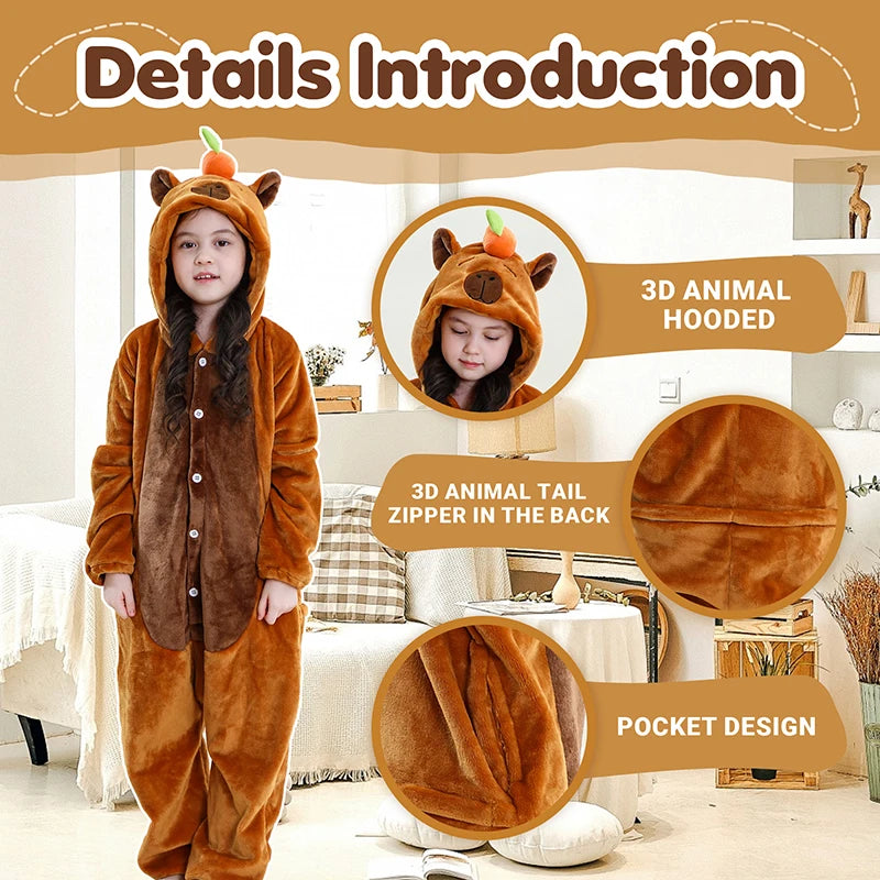Kids' Capybara Flannel Onesie