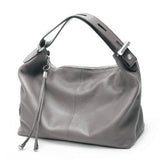 Zency 100% Genuine Leather Large Women Top Handle Shoulder Bag Tote Handbag Purse Black Leather Hobo Bag Underarm Zipper Bags