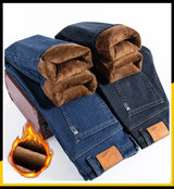 Men's Fleece-Lined Stretch Straight-Leg Jeans