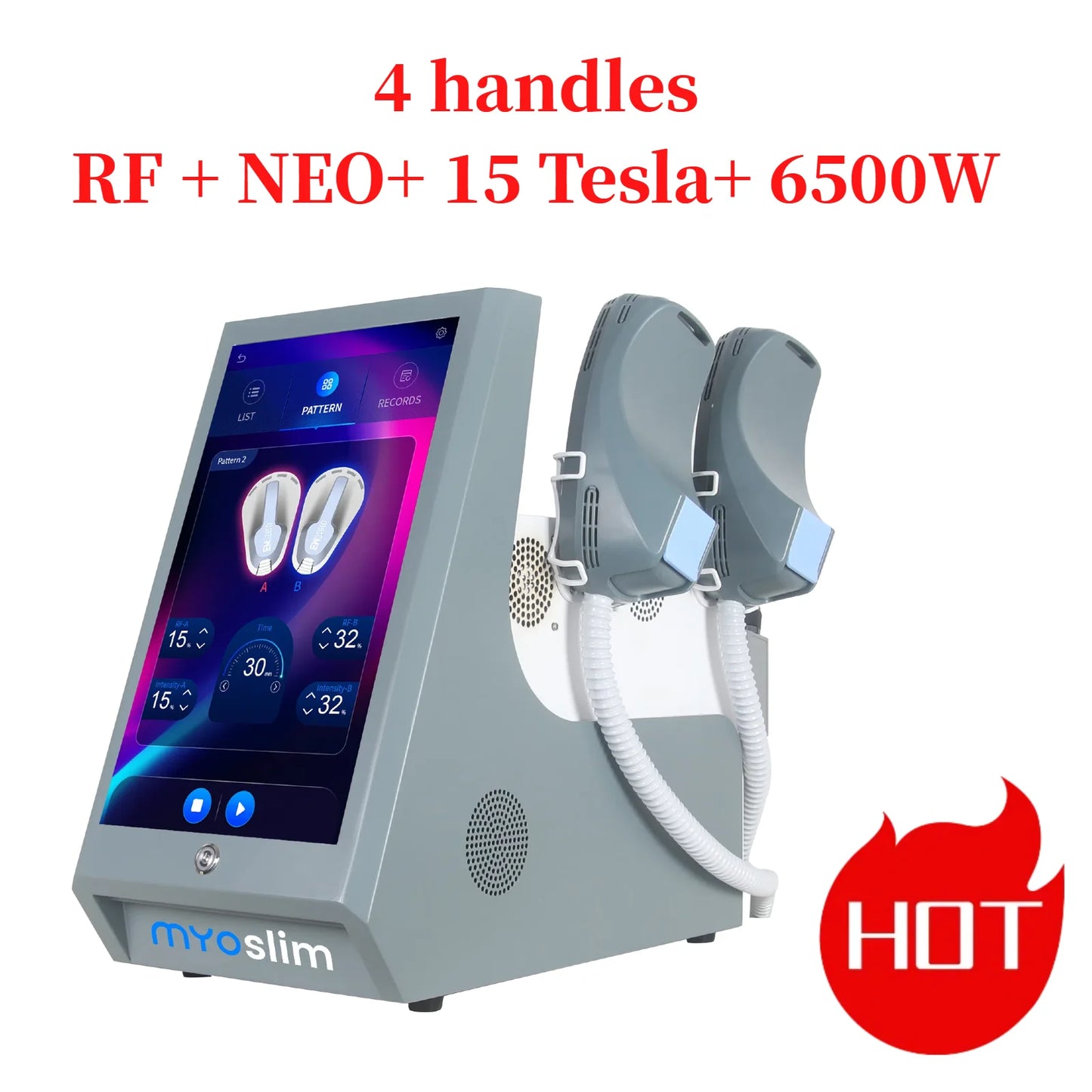MYOslim Body Building Machine RF Fat Removal 4 Handles Muscle Sculpting Body Muscle Stimulation for Fitness