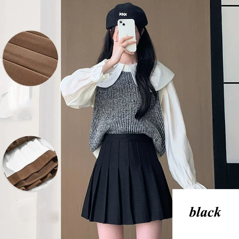 High-Waist Pleated Mini Skirt