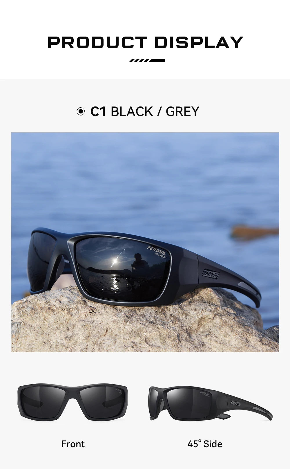 KDEAM Men's Polarized Cycling Sunglasses – TR90 Frame