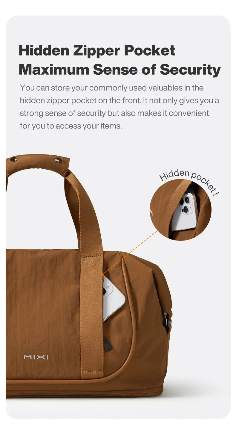 Mixi Travel Bags Women Large Size Capacity Sports Fitness Storage Bag Foldable Duffle Suit Bag For Shoulder Bag Handbag M3020