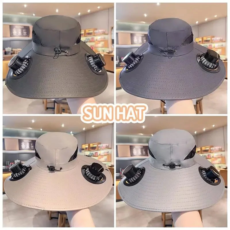 Solar-Powered Cooling Bucket Hat | UPF 50+ Wide Brim