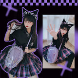 Gothic Punk Coffin Shape Ita Bag Women Clear Backpacks Dark Lolita Handbag and Shoulder Bag Girls Cosplay Designer 2 Insert