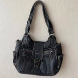 Vintage Women Handbags PU Shoulder Bag Satchel Top-handle Shoulder Bag Fashion Dumpling Pack Multi-pockets Shoulder Bags
