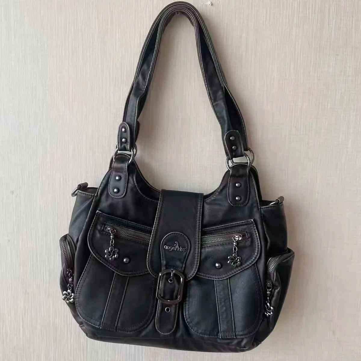 Vintage Women Handbags PU Shoulder Bag Satchel Top-handle Shoulder Bag Fashion Dumpling Pack Multi-pockets Shoulder Bags
