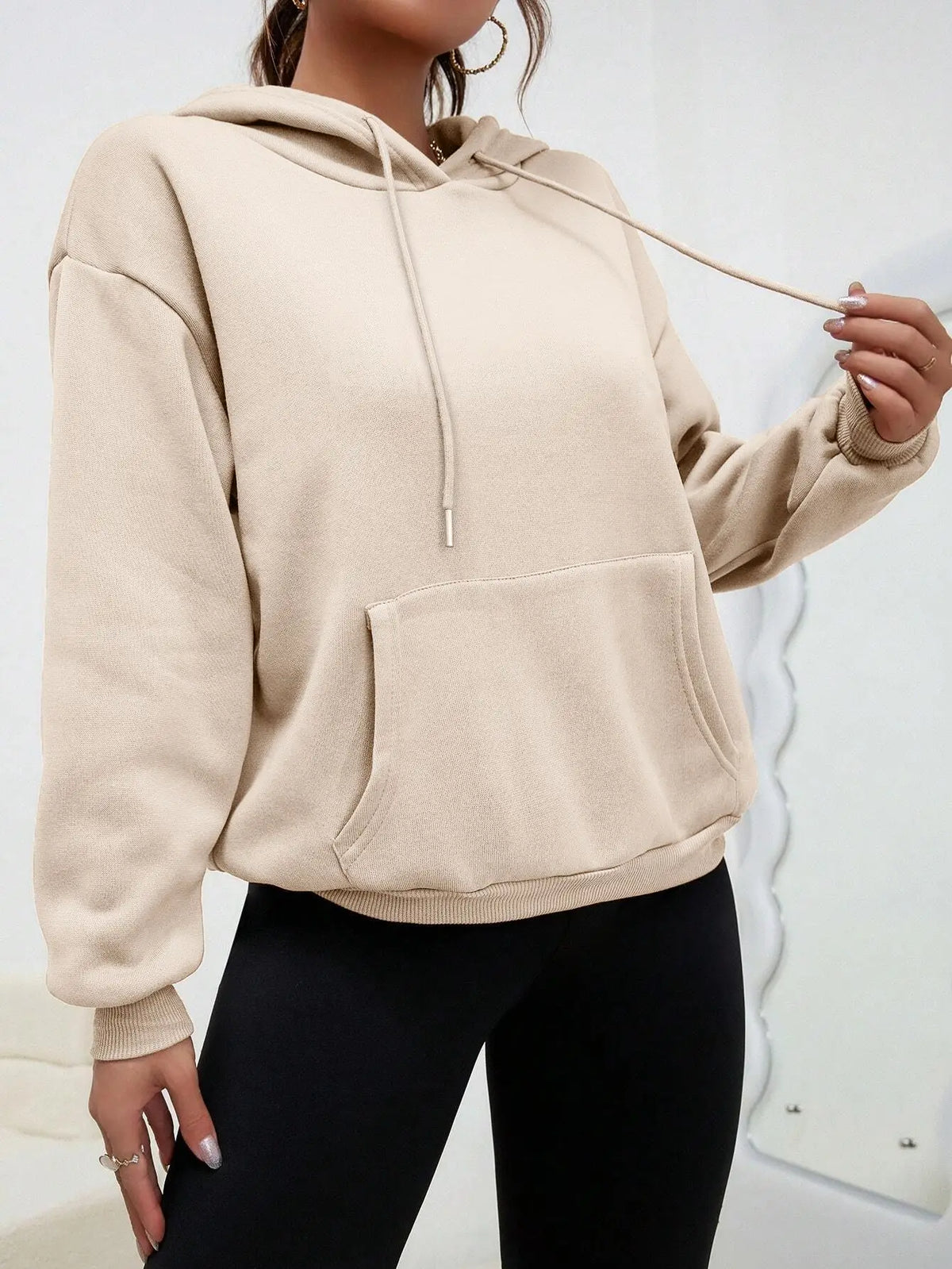 Essential Solid Color Fleece Hoodie