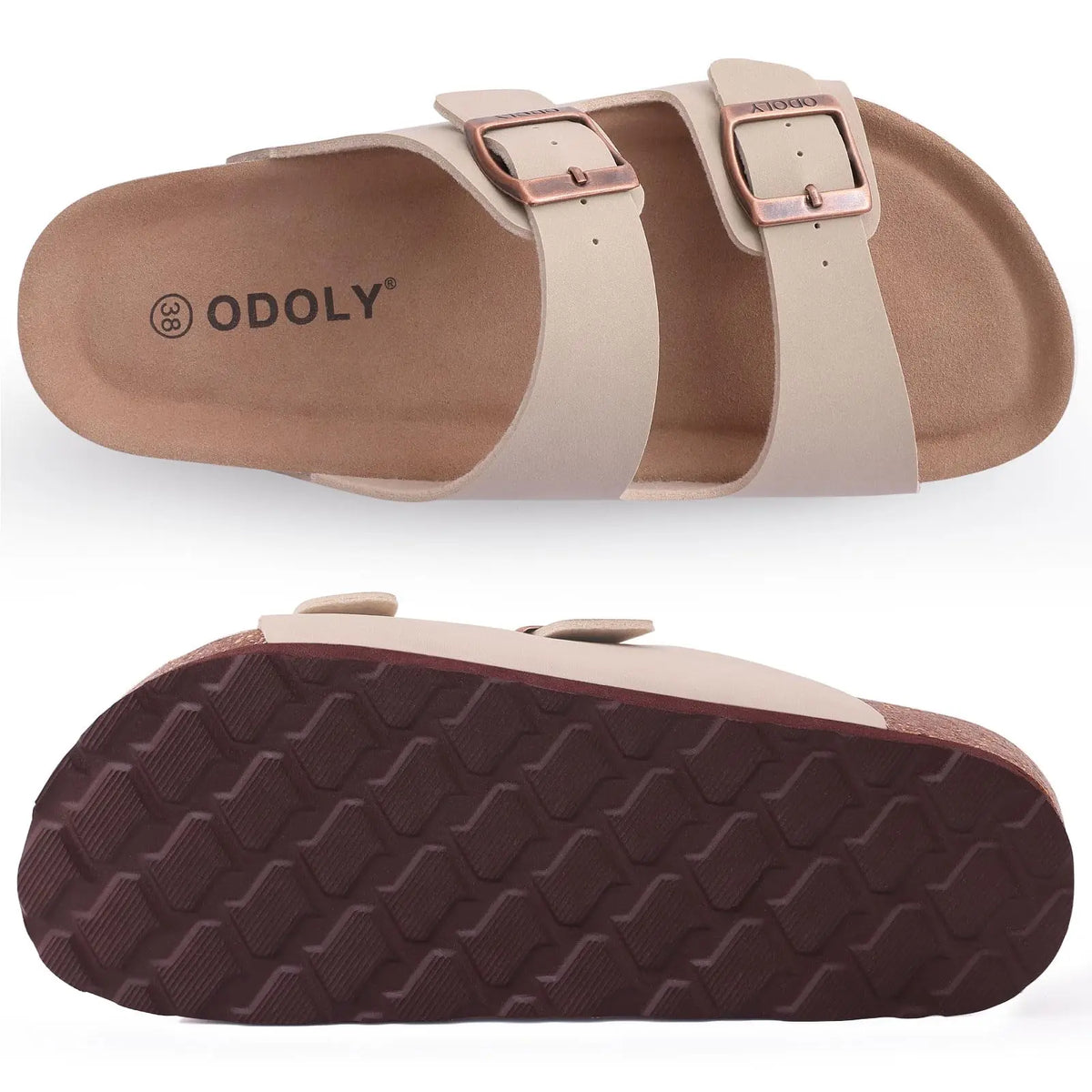Women’s Suede Sandals with Cork Footbed