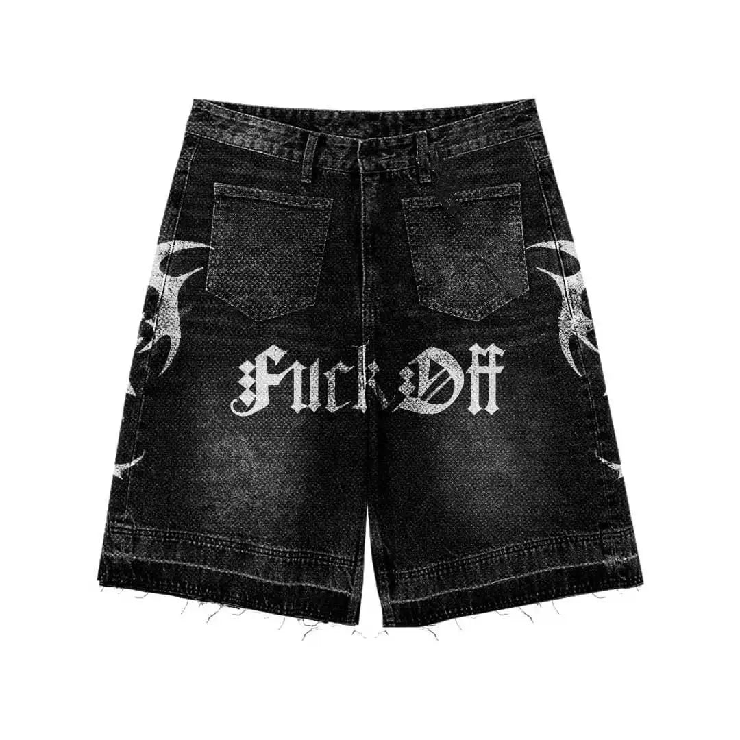 90s Vintage Flower Denim Shorts