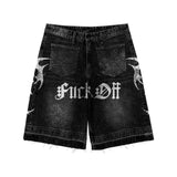 90s Vintage Flower Denim Shorts