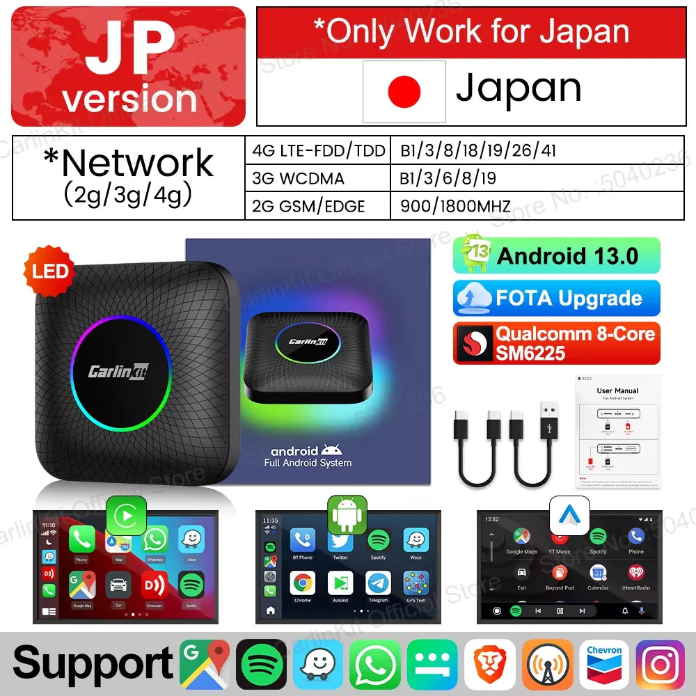 2026 CarlinKit 3-in-1 Wireless CarPlay & Android Auto AI Box