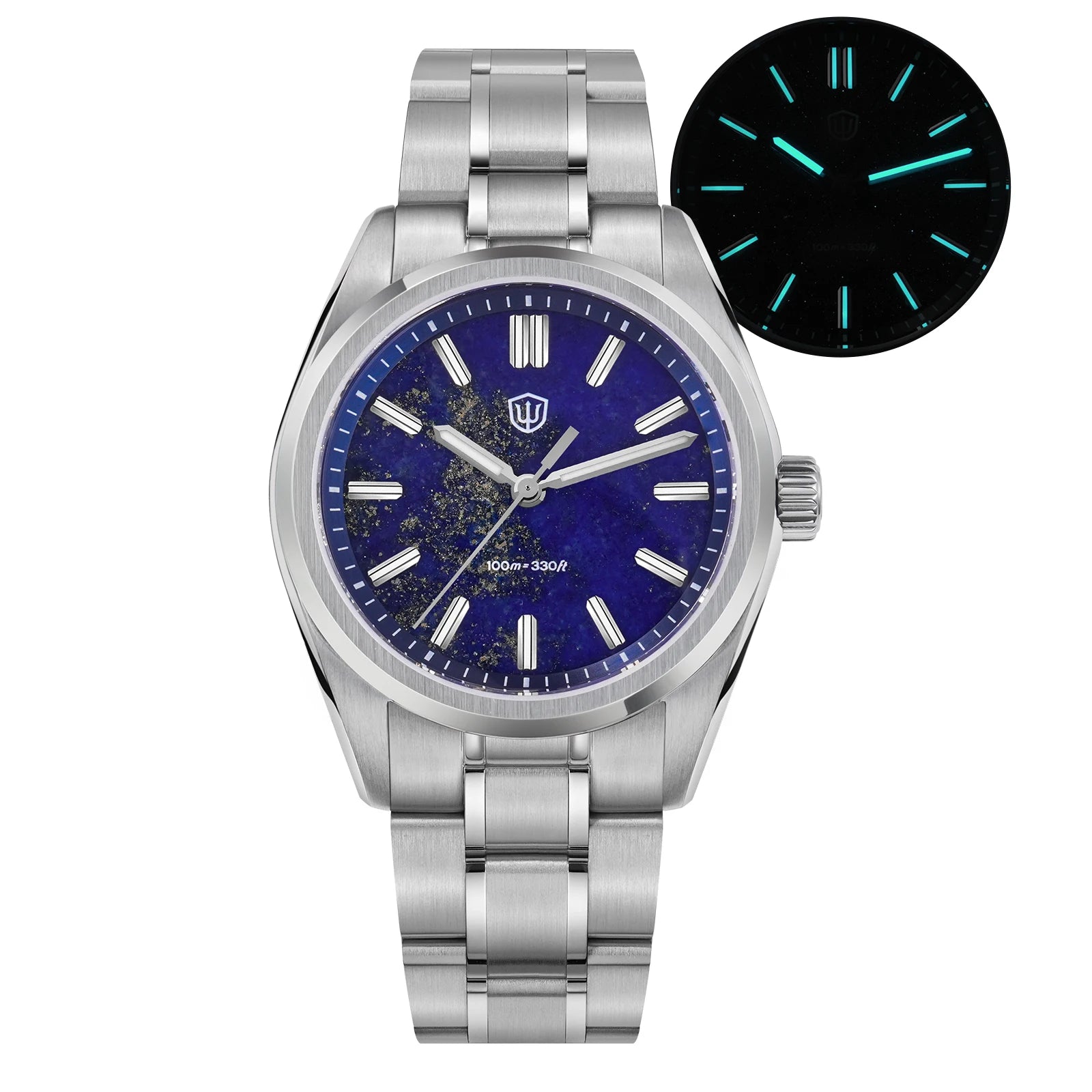 Watchdives WD0003B ‌Aventurine Dial Watch VH31 Quartz Movement Sapphire Crystal Luminous 100m Waterproof 36mm Vintage Watches