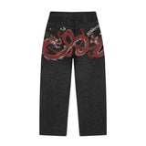 Dragon Embroidery Y2K Baggy Jeans