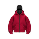 Men and Women Balaclava Y2K Gothic Harajuku Winter New Item Double Hooded Sweatshirt Men's Hooded Mask Zipper Sportswear