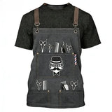 Men's Barber-Style Graphic Tee | Round Neck Short Sleeve