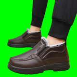 Men’s Waterproof Leather Snow Boots – Anti-Slip Winter Warmth