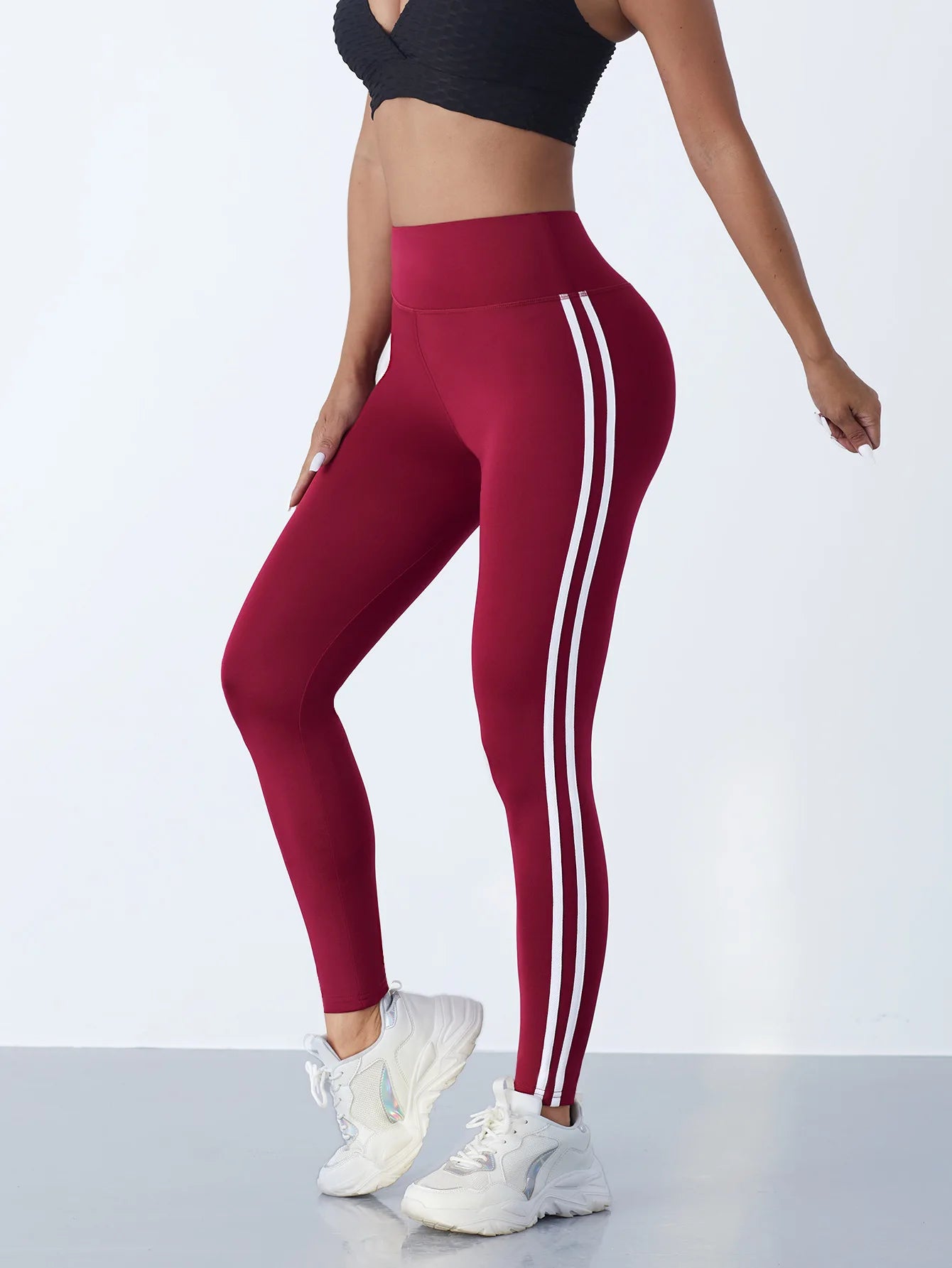High-Waist Side Stripe Performance Leggings