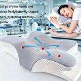 New Butterfly Outline Neck Pillow Foam Cervical Cushion Ergonomic Shaped Orthopedic Pad Comfort Support for Neck Soreness Relief