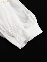 Clacive Casual Loose White 2 Piece Sets Women Outfit 2025 Elegant Long Sleeve Robes With Mid Waist Shorts Set Female Clothing
