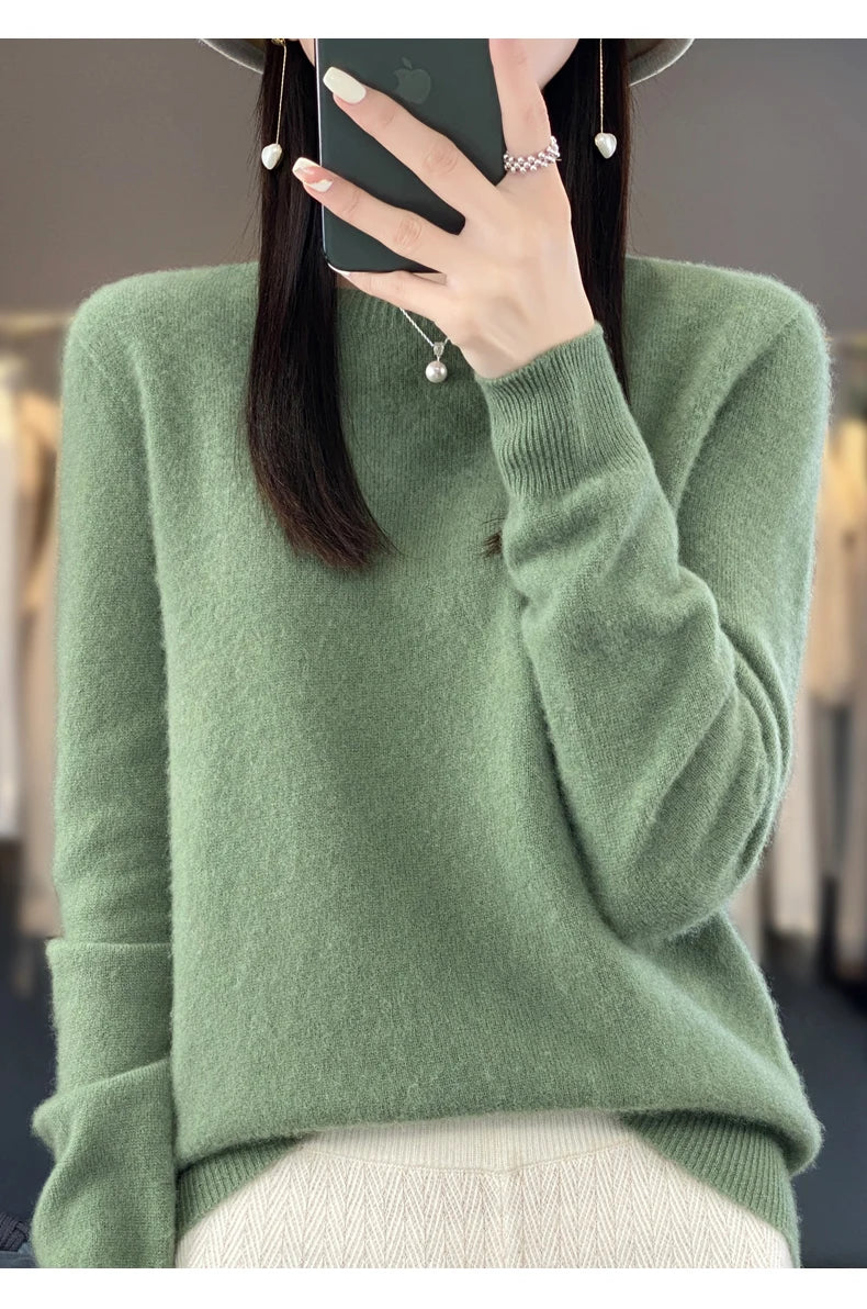 Women's Merino Wool Crew Neck Sweater