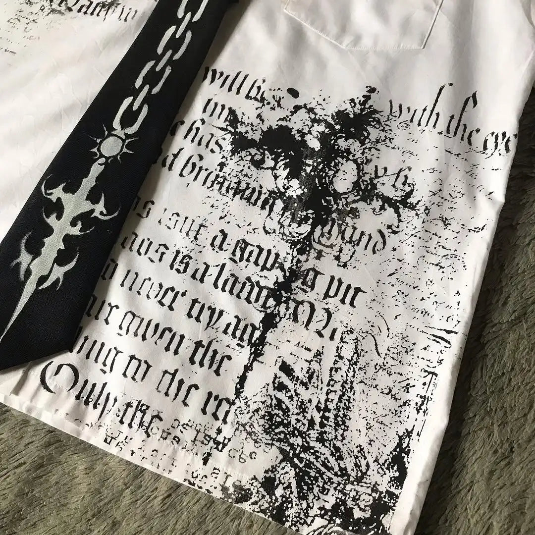 Men’s Y2K Gothic Skull Graphic Shirt